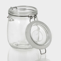 Банка стеклянная для хранения сыпучих продуктов Доляна &laquo;Сердце&raquo;, 850 мл, 11&times;14 см, с бугельным замком