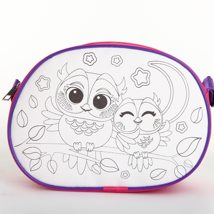 Набор для творчества: Сумка раскраска &laquo;Совы&raquo;, 22х16 см, отдел на молнии