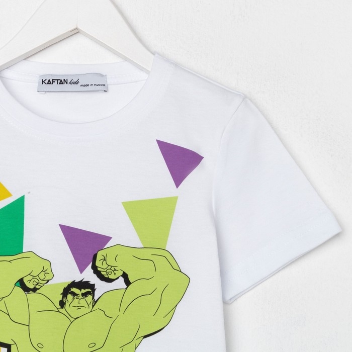 Футболка детская &laquo;Халк&raquo; Мстители, рост 86-92, белый