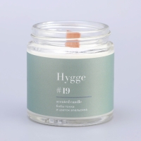 Свеча ароматическая "Hygge" #19 Бобы тонка и цветок апельсина, соевый воск, в банке, 90 г