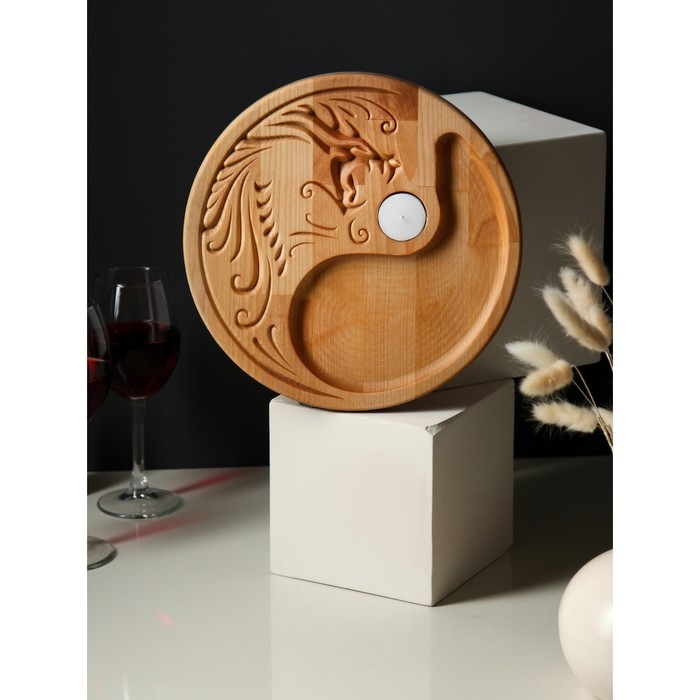 Менажница Adelica «Дракон», 1 секция, со свечей, 27×2 см, в подарочной коробке Менажница Adelica «Дракон», 1 секция, со свечей, 27×2 см, в подарочной коробке