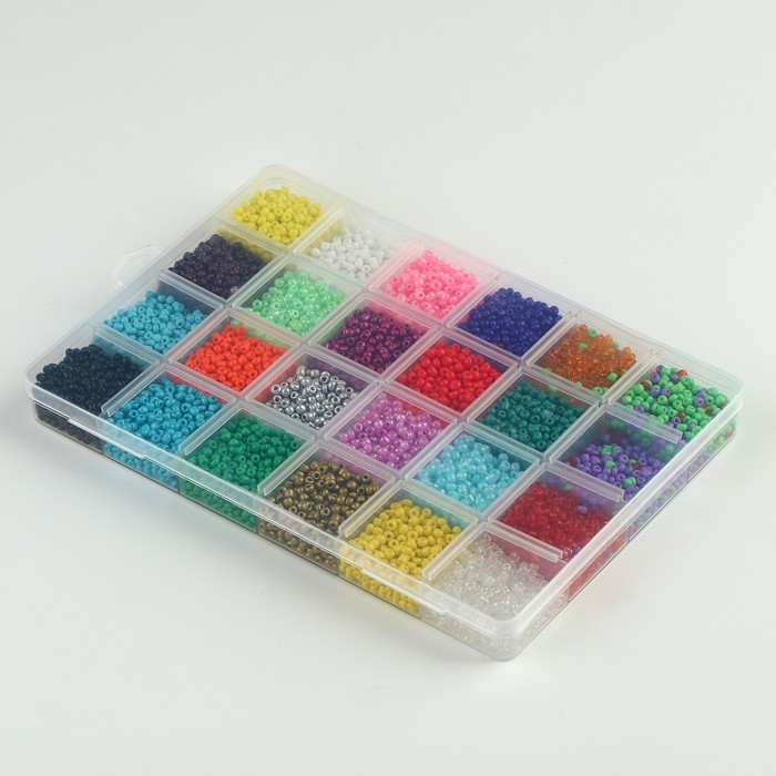 Набор для создания украшений, набор 24 цвета, 1 шт. &mdash; 2 мм, леска, ножницы, фурнитура