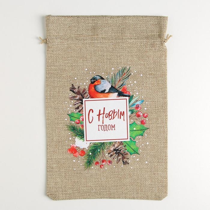 Мешок с термонаклейкой «Снегирь», 20 х 30 см +/- 1.5 см, Новый год Мешок с термонаклейкой «Снегирь», 20 х 30 см +/- 1.5 см, Новый год