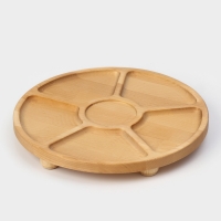 Подарочный набор деревянной посуды Adelica &laquo;Фортуна&raquo;, менажница на ножках с соусницей, d=30 см, 70 мл, берёза