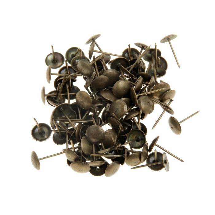 Гвозди ТУНДРА, декоративные, обивочные, 10х18,5 мм, бронза, 100 шт Гвозди ТУНДРА, декоративные, обивочные, 10х18,5 мм, бронза, 100 шт