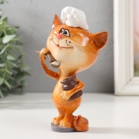 Сувенир полистоун лак "Котик-повар с кашей в горшочке" 8,2х7х14,3 см
