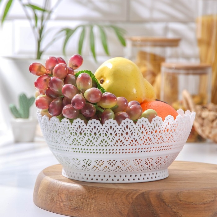 Ваза для хлеба и фруктов «Зефир. Принт», d=20 см, цвет МИКС Ваза для хлеба и фруктов «Зефир. Принт», d=20 см, цвет МИКС