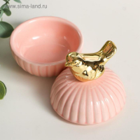 Шкатулка керамика "Золотой воробушек" 10х8х8 см Шкатулка керамика "Золотой воробушек" 10х8х8 см