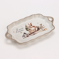 Новый год. Блюдо керамическое &laquo;Зимней сказки&raquo;, 23 х 13 х 2,5 см