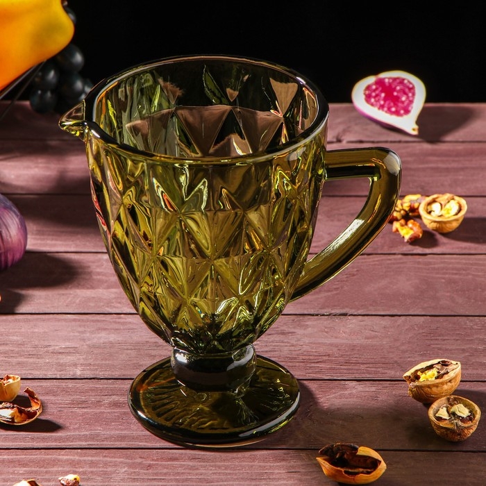 Набор для напитков из стекла &laquo;Круиз&raquo;, 7 предметов: кувшин 1,1 л, 6 бокалов 300 мл, цвет зелёный