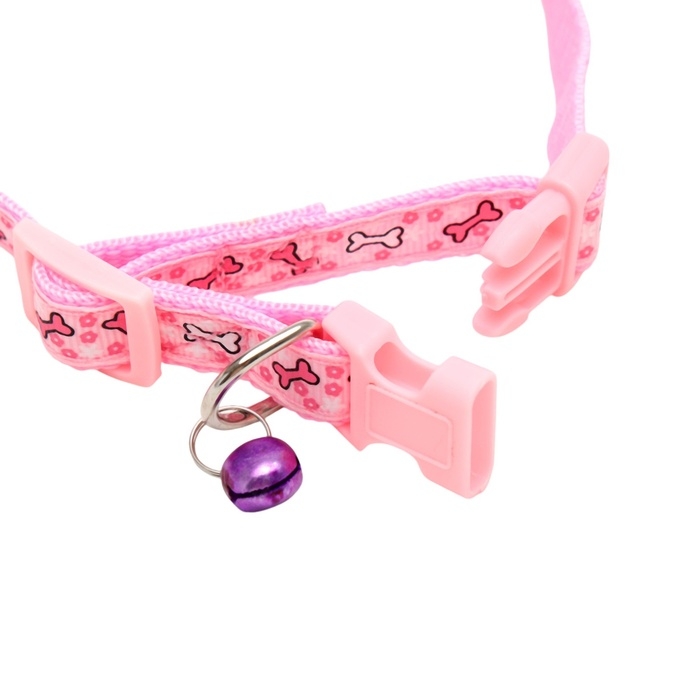 Ошейник нейлоновый Ошейник нейлоновый "Звездные косточки", 36 х 1,5 см, розовый