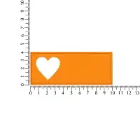 Лейбл из ПВХ с вырубкой &laquo;Сердце&raquo;, оранжевый неон