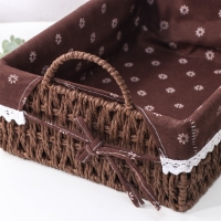 Корзина для хранения плетёная ручной работы Доляна &laquo;Маргаритки&raquo;, 31&times;22&times;10 см, цвет коричневый