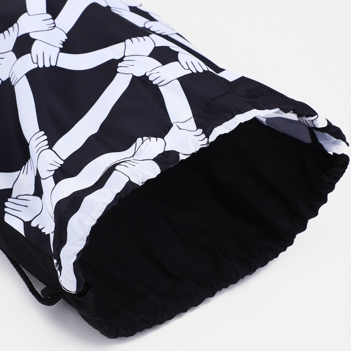 Мешок для обуви на шнурке, цвет белый/чёрный