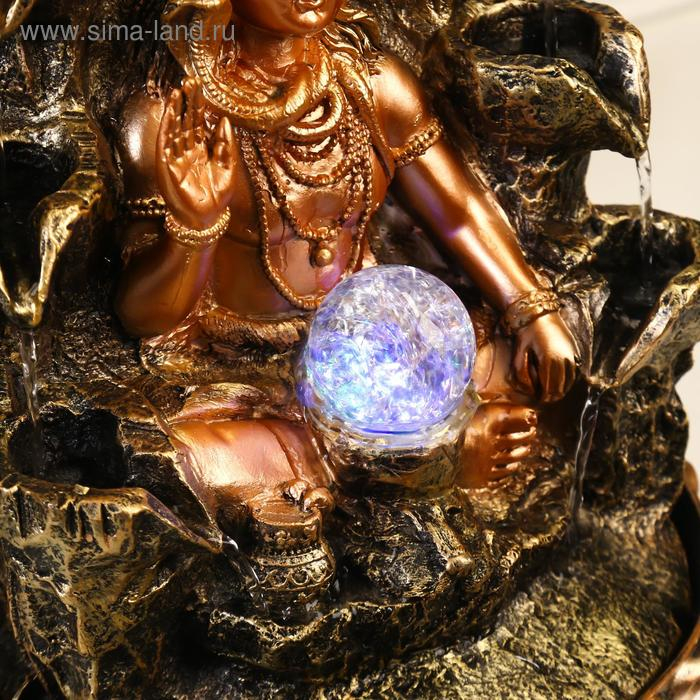 Фонтан настольный от сети, подсветка Фонтан настольный от сети, подсветка "Шива у скалы с водопадом" 42х28х28 см