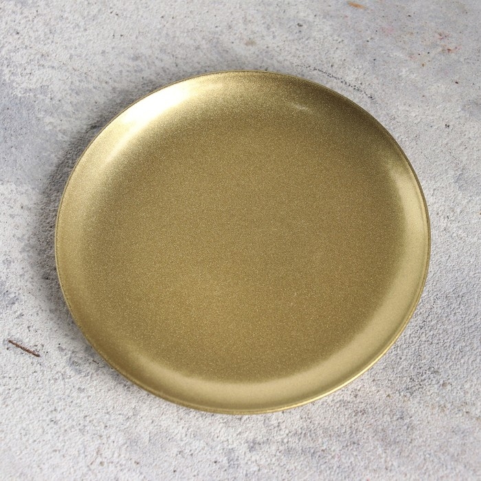 Подсвечник Подсвечник "Тарелка 76" металл на одну свечу, 7,6х7,6 см, золотой