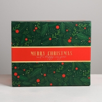 Коробка подарочная новогодняя складная «С новым годом», 31,2 х 25,6 х 16,1 см, Новый год Коробка подарочная новогодняя складная «С новым годом», 31,2 х 25,6 х 16,1 см, Новый год