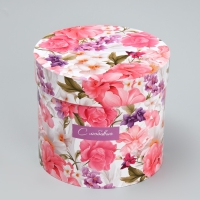 Набор шляпных коробок 5 в 1, упаковка подарочная, &laquo;Цветы&raquo;, 13 х 14 ‒ 19.5 х 22 см