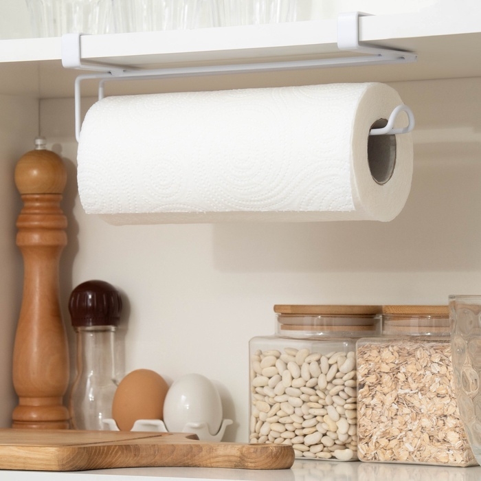 Держатель для полотенец навесной Доляна, 27×7,5×9,5 см, белый Держатель для полотенец навесной Доляна, 27×7,5×9,5 см, белый