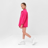 Костюм для девочки (рубашка и шорты) MINAKU, цвет фуксия, рост 122-128 см