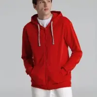 Толстовка на молнии с капюшоном Unit Siverga красная, размер 4XL