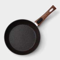 Сковорода кованая Magistro Granit, d=22 см, съёмная ручка soft-touch, антипригарное покрытие, индукция, цвет чёрный