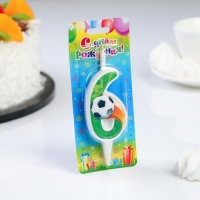 Свеча для торта "Футбольная", 10,2 см, зелёная цифра "6" Свеча для торта "Футбольная", 10,2 см, зелёная цифра "6"