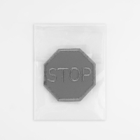 Светоотражающая термонаклейка &laquo;Stop&raquo;, 4,7 &times; 4,7 см, цвет серый