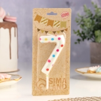 Свеча в торт на день рождения &laquo;Конфетти&raquo;, цифра "7" , ГИГАНТ, 9 см