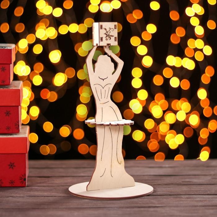 Салфетница деревянная &laquo;Вечерний наряд&raquo;, с подставкой под зубочистки, 25&times;13&times;13 см