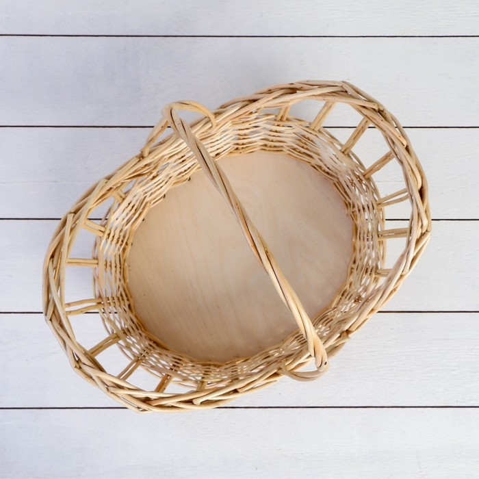 Корзина &laquo;Ажурная весна&raquo;, дно: 26&times;21 верх:35&times;26, H=11/18/35 см, ручное плетение, ива