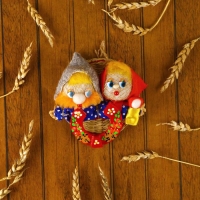 Оберег - панно &laquo;Неразлучники&raquo;, 10х11х3 см, микс