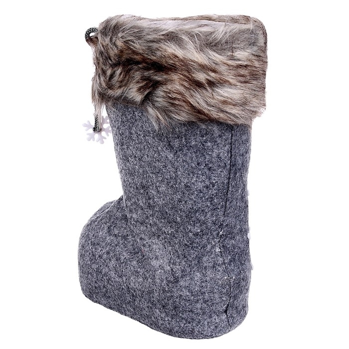 Конфетница &laquo;Сапожок&raquo;, снежинка, цвет серый