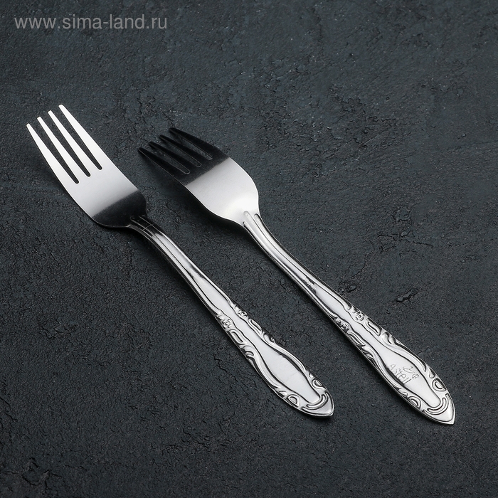 Набор столовых вилок «Общепит», h=19 см, толщина 0,7 мм, 6 шт, цвет серебряный Набор столовых вилок «Общепит», h=19 см, толщина 0,7 мм, 6 шт, цвет серебряный