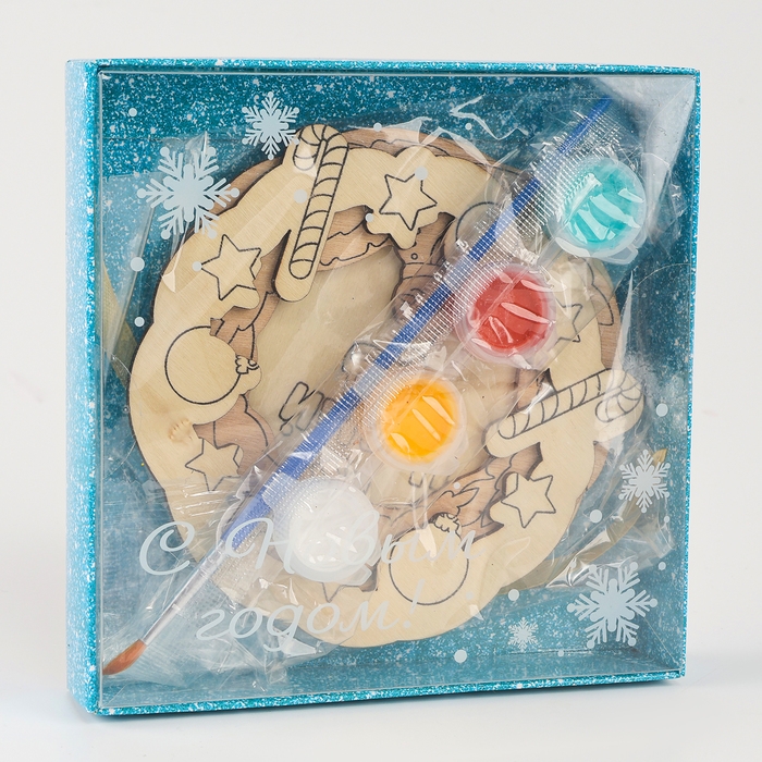 Ёлочная подвеска из дерева своими руками на новый год &laquo;Венок&raquo;, новогодний набор для творчества