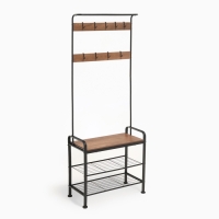 Прихожая София, с обувницей, с крючками, напольная, 1841&times;345&times;721 мм, Рустик Браун, Чёрный