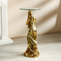 Стол декоративный "Девушка с распущенными волосами" золото 38х38х85 см Стол декоративный "Девушка с распущенными волосами" золото 38х38х85 см