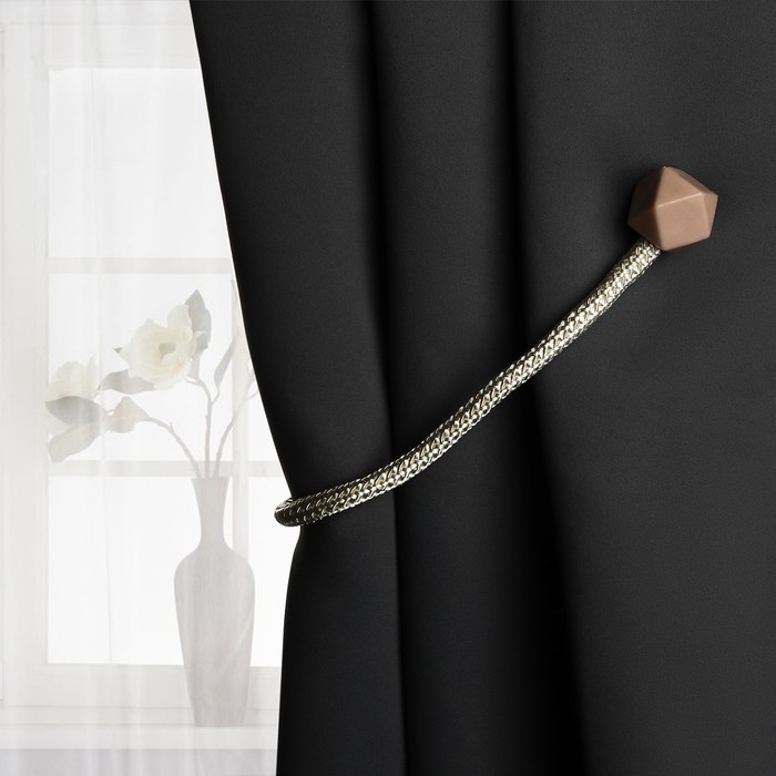 Подхват для штор &laquo;Камушки&raquo;, d = 3 &times; 46 см, цвет горчичный/пудровый