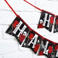 Гирлянда на ленте на Хэллоуин «Happy Halloween», розы, дллина 250 см. Гирлянда на ленте на Хэллоуин «Happy Halloween», розы, дллина 250 см.