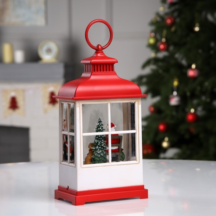 Светодиодная фигура &laquo;Фонарь с Дедом Морозом&raquo; 12 &times; 22.5 &times; 7.8 см, пластик, батарейки ААх3 (не в комплекте), USB, свечение тёплое белое