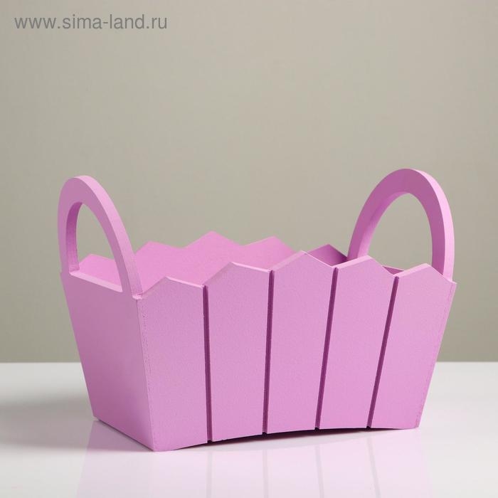 Кашпо деревянное 25&times;16&times;17 см "Мария", ручки боковые, МДФ, сирень