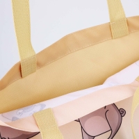 Шопер &laquo;Мопс&raquo; без молнии, без подклада, цвет бежевый