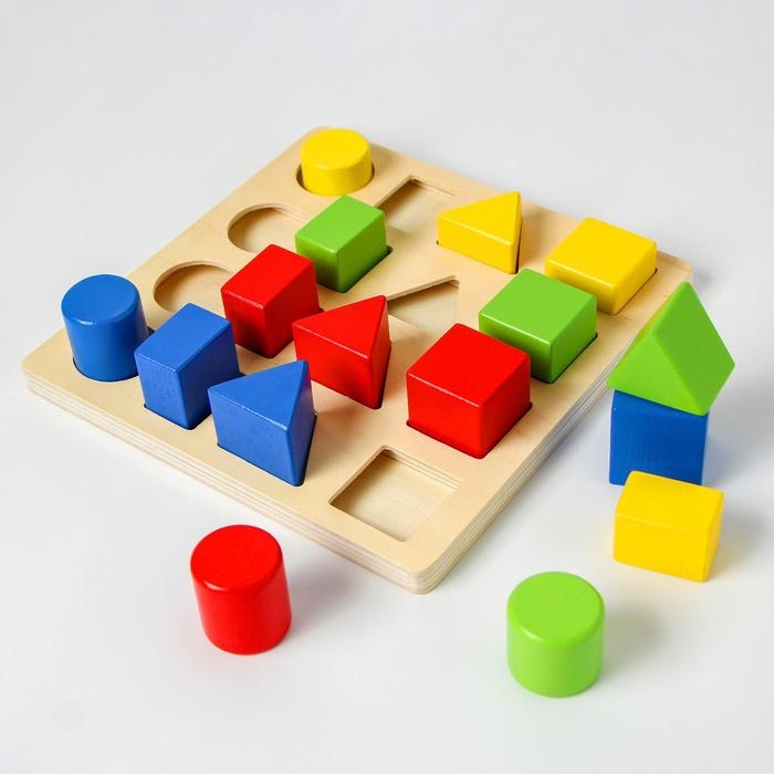 Головоломка &laquo;Изучаем цвета и фигуры&raquo;, 16 объёмных фигур