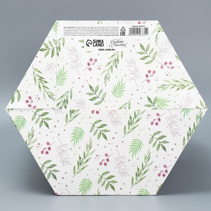 Пакет подарочный, упаковка, &laquo;Шестигранник&raquo;, 26.5 х 23 х 25 см