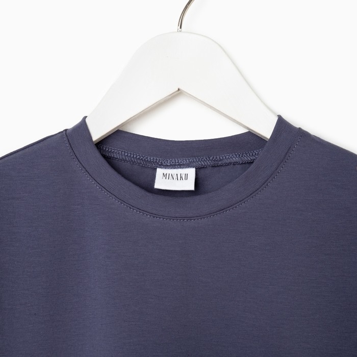 Футболка детская Basic line цвет графитовый, рост 158