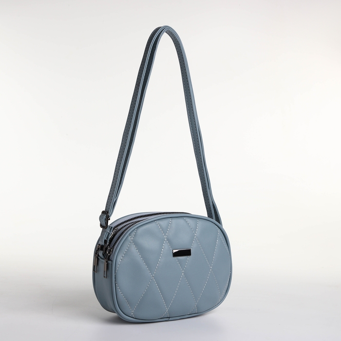 Сумка женская кросс-боди на молнии, цвет серо-голубой Сумка женская кросс-боди на молнии, цвет серо-голубой