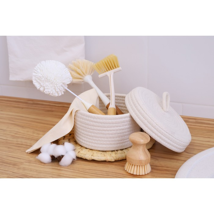 Корзина для хранения плетёная ручной работы LaDо́m &laquo;Бэлл&raquo;, 16&times;16&times;12 см, цвет бежевый