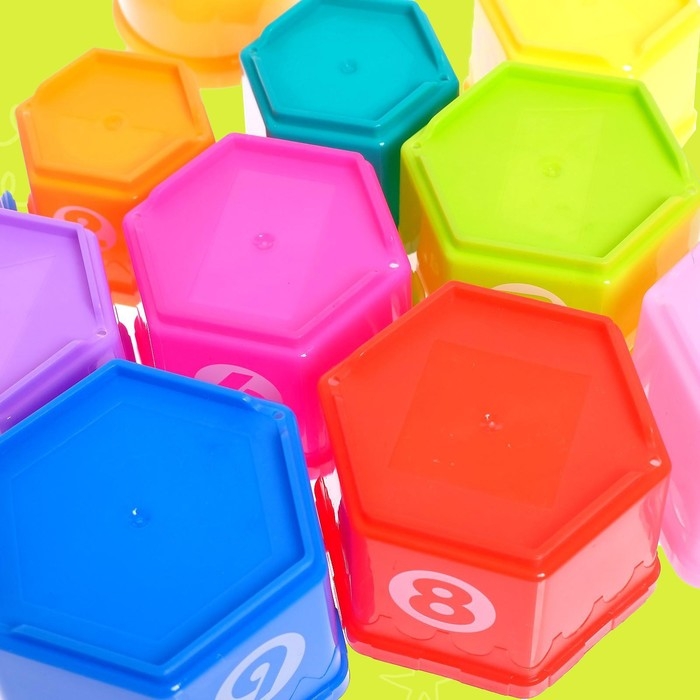 Развивающая игрушка «Пирамидка: Мишка», стаканчики с буквами и цифрами, 11 предметов Развивающая игрушка «Пирамидка: Мишка», стаканчики с буквами и цифрами, 11 предметов