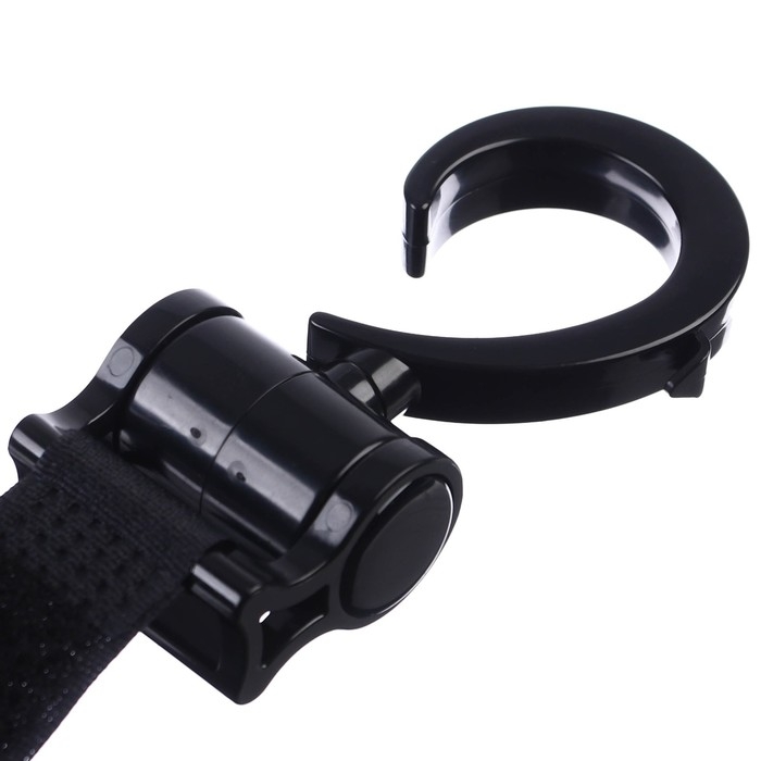 Крючок для сумок на коляску, пластиковый, вращается на 360°, на липучке, цвет черный Крючок для сумок на коляску, пластиковый, вращается на 360°, на липучке, цвет черный