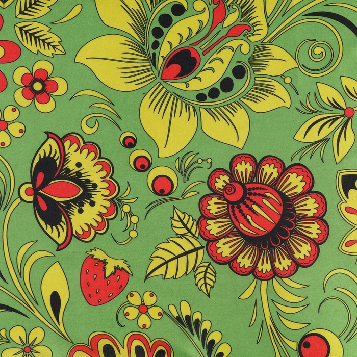 Лоскут для рукоделия, атлас, хохлома, 100 &times; 150 см